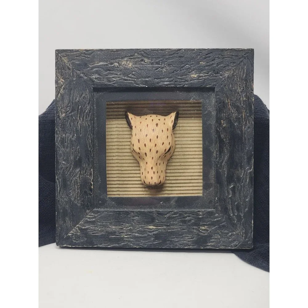 Four African Tribal Jungle Zebra Lion Cheetah Giraffe 3D Box Wall Decor Pictures